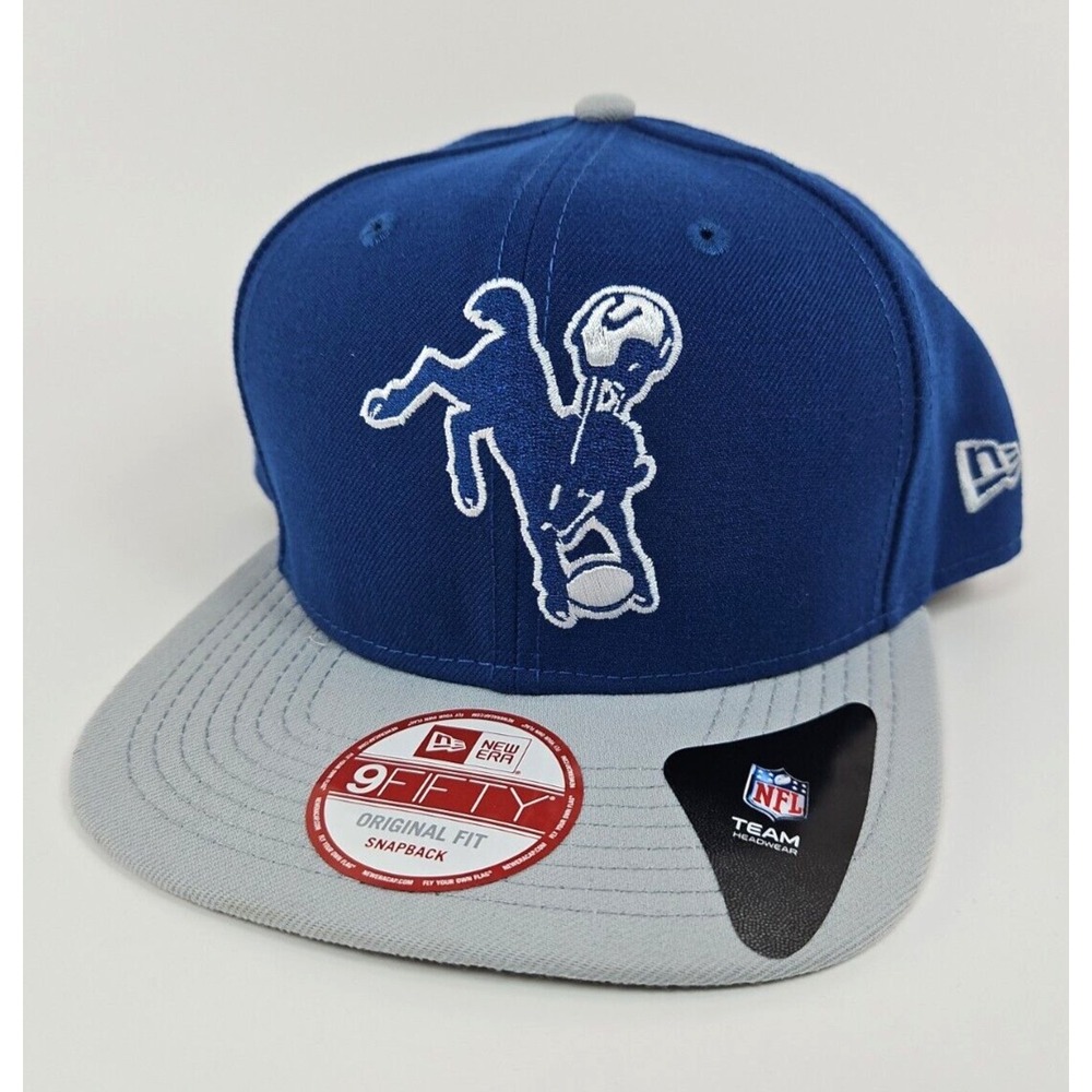 Indianapolis Colts New‎ Era Snapback Hat NFL Throwback Logo Blue Gray 9Fifty New
